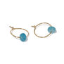 Faceted blue quartz hoop stud earrings by Mounir